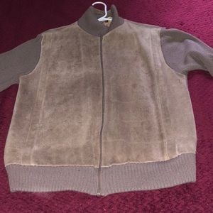 Vintage Genuine Leather and Knit Jacket